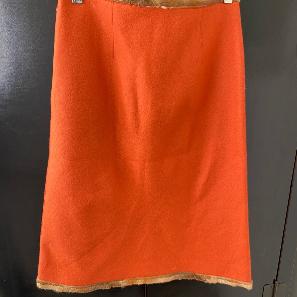 Wool Fendi skit with fur trim